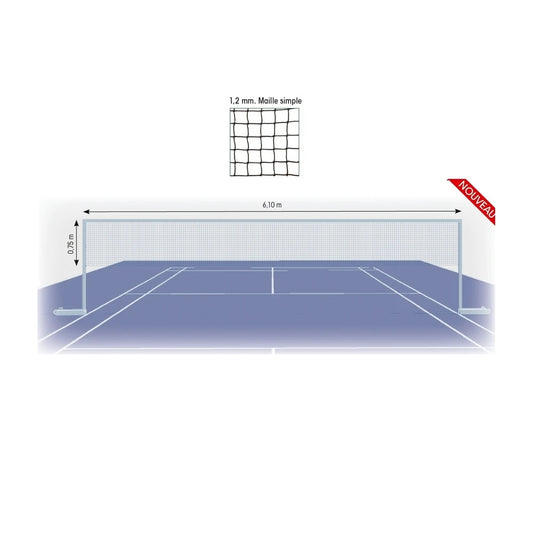 Filet badminton - dia. 1.2 mm - maille 19 mm - sans noeuds